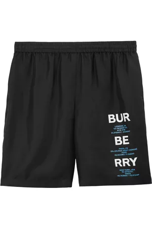 Burberry Heren Korte sportbroeken - Logo-print silk track shorts