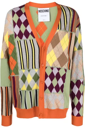 Moschino Heren Cardigans - Check-pattern wool cardigan