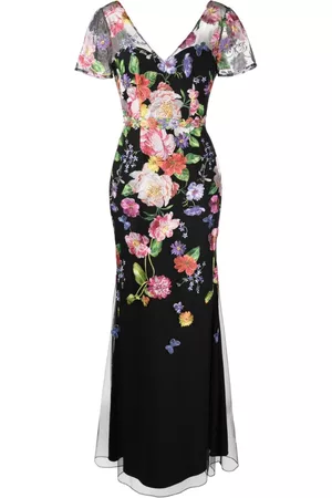 Marchesa Notte Dames Feestjurken - Floral-embroidered V-neck gown