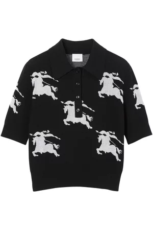Burberry Dames Poloshirts - EKD intarsia-knit polo shirt