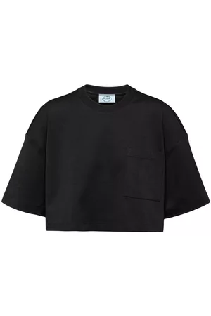 Prada Dames Katoenen Truien - Cropped cotton T-shirt