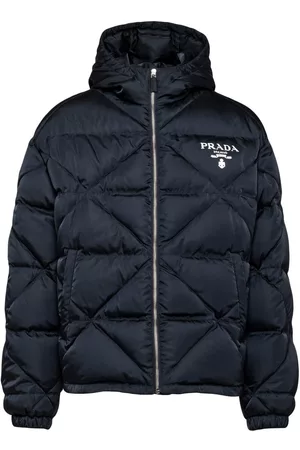 Prada Heren Donsjassen - Embroidered logo puffer jacket
