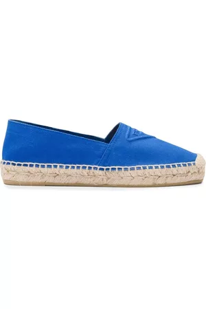 Prada Dames Espadrilles - Embossed-logo cotton espadrilles