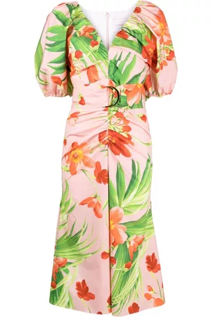 Carolina Herrera Dames Feestjurken - Tropical-print midi dress