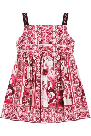 Dolce & Gabbana Meisjes Geprinte jurken - Majolica-print sleeveless dress