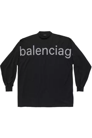 Balenciaga Heren Lange Mouwen Poloshirts - Logo-print cotton T-shirt