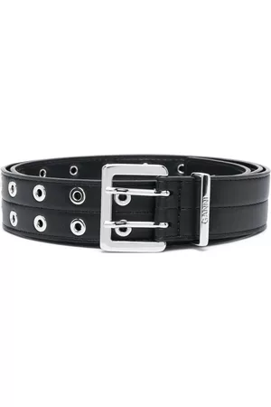 Ganni Dames Riemen - Eyelet-detail recycled-leather belt