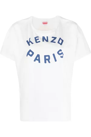 Kenzo Dames Geprinte Overhemden - Logo-print cotton T-shirt