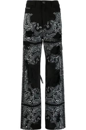 Philipp Plein Ripped paisley