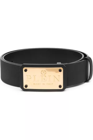 Philipp Plein Heren Riemen - Logo-plaque leather belt
