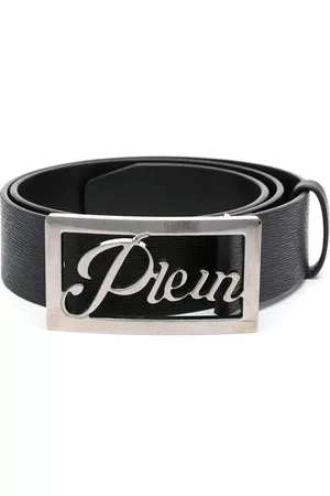 Philipp Plein Heren Riemen - Logo-buckle Saffiano leather belt