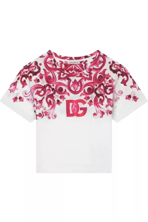 Dolce & Gabbana Meisjes T-shirts - Majolica-print logo T-shirt