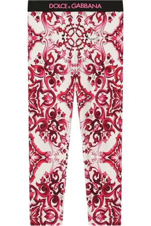 Dolce & Gabbana Meisjes Leggings - Majolica-print logo leggings