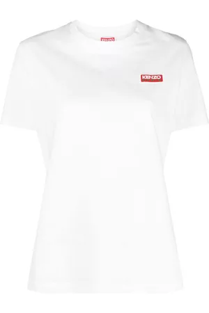 Kenzo Dames Geprinte Overhemden - Logo-print cotton T-shirt