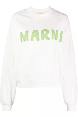 Marni Dames Geprinte Overhemden - Logo-print cotton sweatshirt
