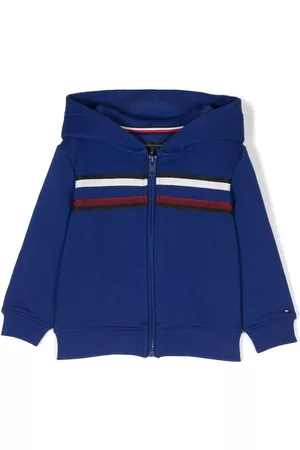 Tommy Hilfiger Sweaters - Stripe-detail zip-up hoodie