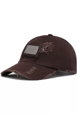 Dolce & Gabbana Heren Petten - Logo-plaque ripped baseball cap