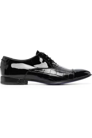 Philipp Plein Heren Sportschoenen - Crocodile-effect leather oxford shoes