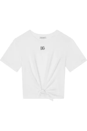 Dolce & Gabbana Meisjes T-shirts - Logo-plaque knotted T-shirt