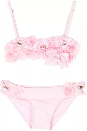 SELINIACTION KIDS Meisjes Tankini's - Floral-appliqué check-pattern bikini