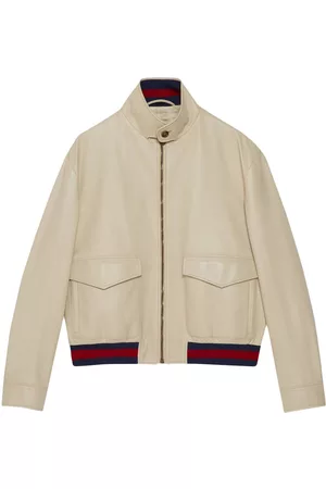 Gucci Heren Leren jassen - Stripe-detailing leather jacket