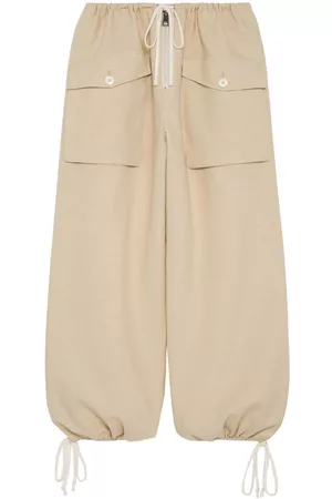 Gucci Dames Capri's - Drawstring cotton trousers