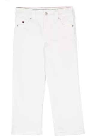 Tommy Hilfiger Wijde Jeans - Logo-embroidered wide-leg jeans