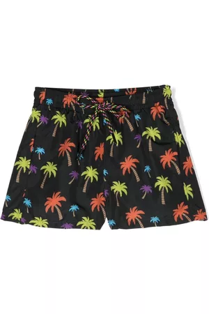 Nos Shorts - Palm-tree print swim shorts