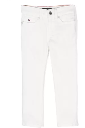 Tommy Hilfiger Jongens Straight - Straight-leg logo-embroidered jeans