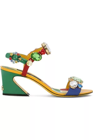 Dolce & Gabbana Dames Outdoor Sandalen - Colour-block rhinestone-embellished sandals