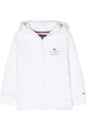 Tommy Hilfiger Jongens Donsjassen - Logo-embroidered cotton hooded jacket