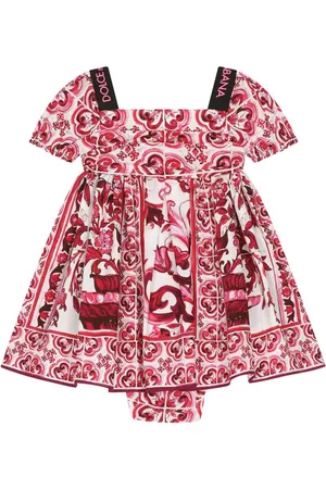Dolce & Gabbana Meisjes Feestjurken - Majolica-print cotton dress