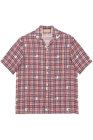 Gucci Heren Linnen overhemden - Tartan-pattern linen shirt