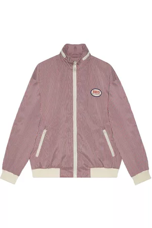 Gucci Heren Bomberjacks - Striped logo-patch jacket