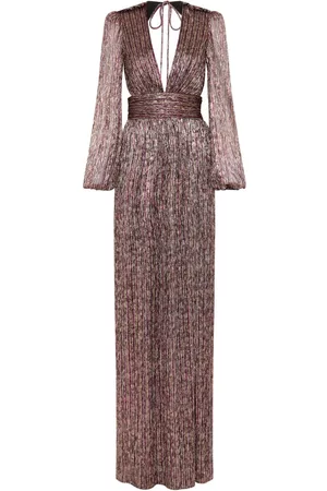 Rebecca Vallance Dames Feestjurken - Metallic plissé gown