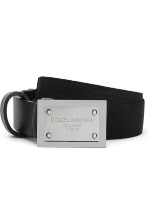 Dolce & Gabbana Riemen - Logo-plaque leather belt