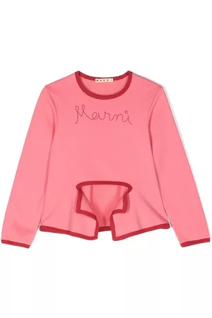 Marni Meisjes Tops - Logo-embroidered cotton top