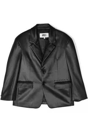 Maison Margiela Meisjes Blazers - Single-breasted leather blazer