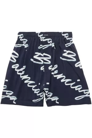 Balenciaga Heren Korte Broek Pyjamas - Scribble-logo pyjama shorts
