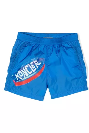 Moncler Shorts - Logo-stamp elasticated swim shorts