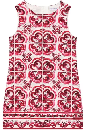 Dolce & Gabbana Meisjes Geprinte jurken - Majolica print sleeveless dress