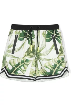 MC2 SAINT BARTH Shorts - Leaves-print swim shorts