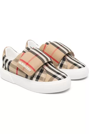 Burberry Jongens Sneakers - James check-pattern touch-strap sneakers