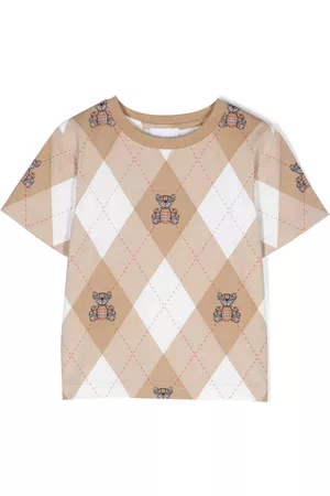 Burberry Meisjes T-shirts - Thomas Bear argyle-print cotton T-shirt