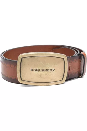 Dsquared2 Heren Riemen - Logo-engraved distressed-leather belt