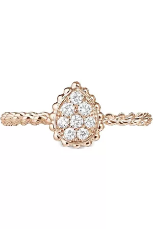 Boucheron Dames Gouden Ringen - 18kt rose gold Serpent Bohème XS motif diamond ring