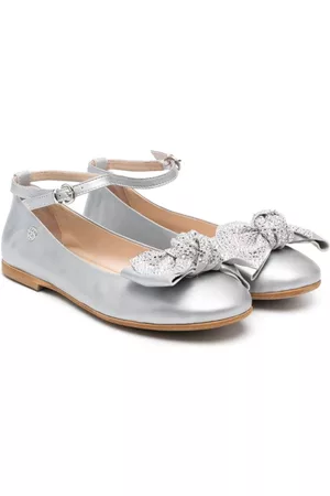 Florens Instappers - Bow-embellished leather ballerina shoes