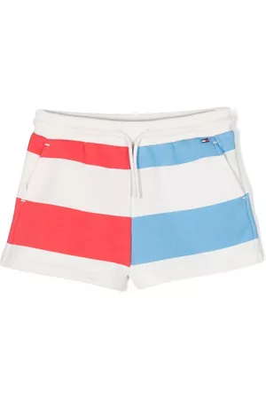 Tommy Hilfiger Meisjes Shorts - Logo-embroidered striped shorts