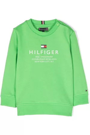 Tommy Hilfiger Sweaters - Logo-print mélange-effect sweatshirt