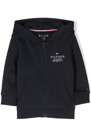Tommy Hilfiger Sweaters - Logo-print zip-up hoodie